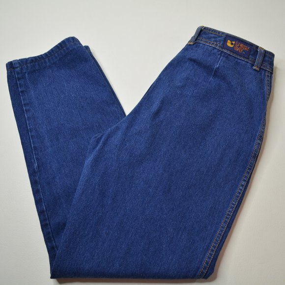 UNIONBAY Denim - VTG Union Bay Sz 13 Juniors Womens 80s 90s HIGH Rise TAPERED Leg MOM Blue Jeans